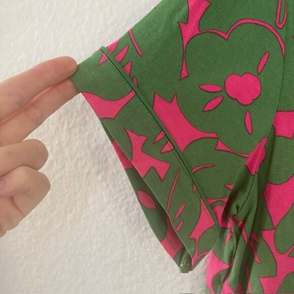 Kate Spade Pajama Set Shortie Pink & Green Floral Pockets Women's Medium NWT - Picture 7 of 12